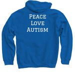 Team John Rush - Peace Love Autism, a Royal Blue Pullover Hoodie (back-view)