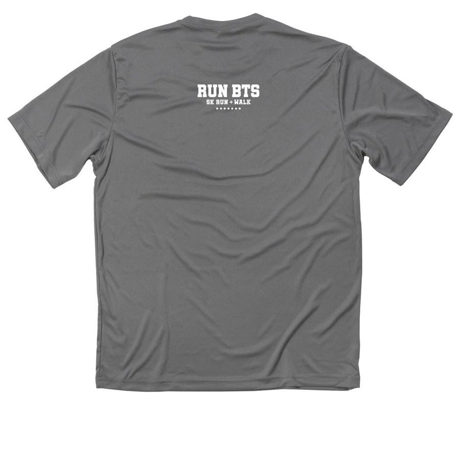 You Call, I Run (white) performance, a Grey Concrete Classic Performance Tee (back-view)