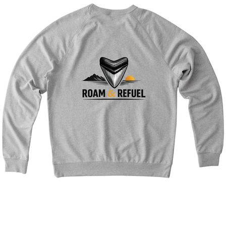 Roam & Refuel Shark Tooth Modern Crew, a Granite Grey Heather Allmade Organic French Terry Crewneck Sweatshirt