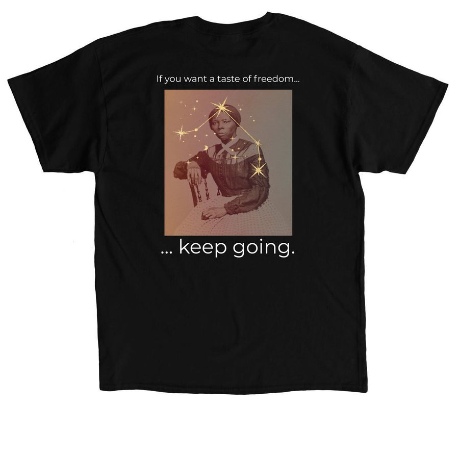 Keep Going, a Black Classic Unisex Tee (back-view)
