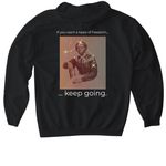 Keep Going, a Black Gildan Softstyle Pullover Hoodie (back-view)