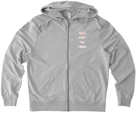 Need Money for TBIRD Zip Up, a Granite Grey Heather Allmade Organic French Terry Zip Up Hoodie