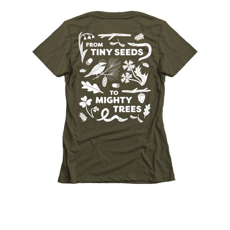 adult - women's slim fit, a Military Green Women's Slim Fit Tee (back-view)