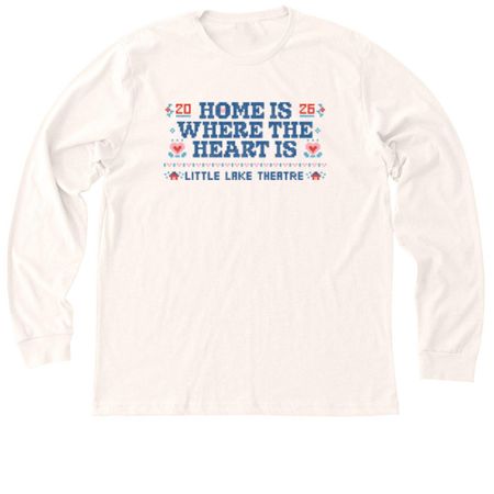 Home Is Where The Heart Is - Blue, a Heather Natural Premium Long Sleeve Tee
