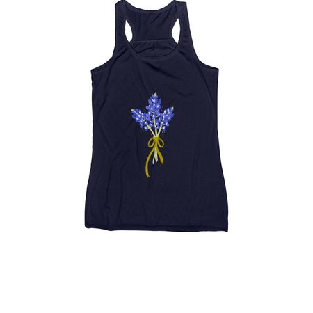 Bluebonnets for Texas, a Navy Women's Racerback
