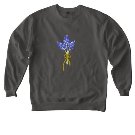 Bluebonnets for Texas, a Pepper Comfort Colors Crewneck Sweatshirt