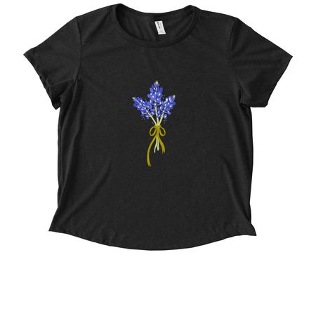Bluebonnets for Texas, a Space Black Allmade Eco Triblend Women?s Scoop Neck Tee