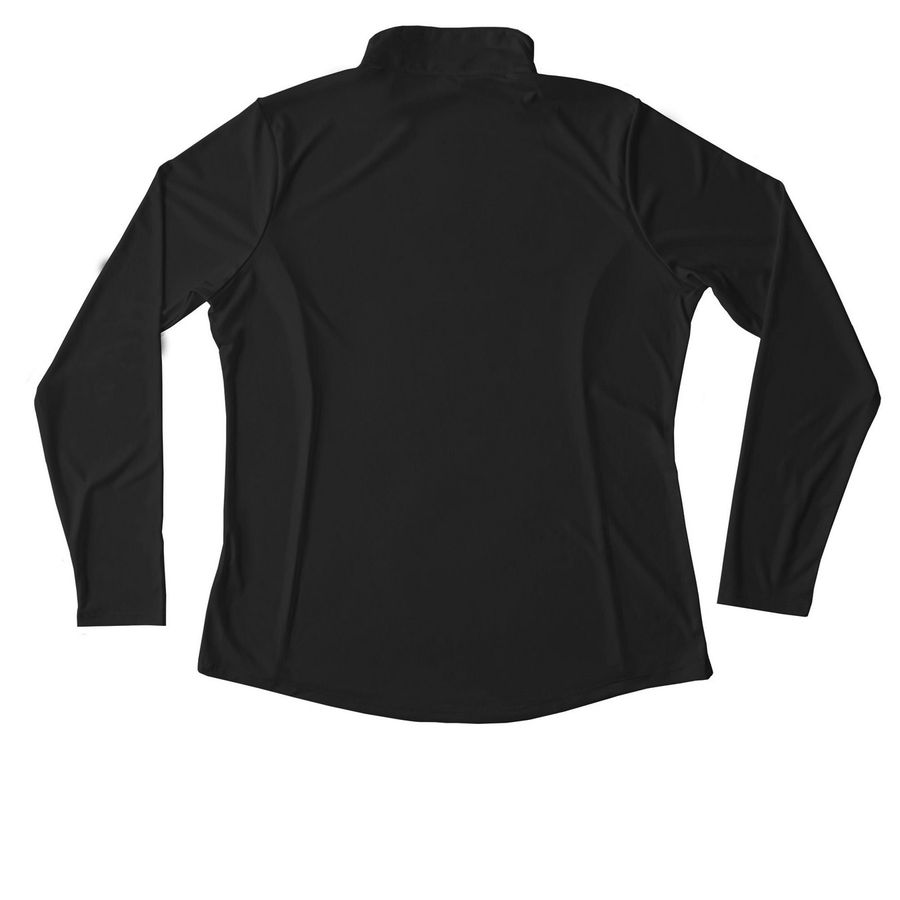Advanced practitioner woman's quarter zip, a Black Women's Performance Quarter Zip Pullover (back-view)