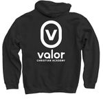 Valor Christian Academy, a Black Pullover Hoodie (back-view)