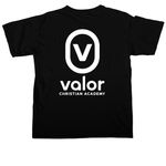 Valor Christian Academy, a Black Comfort Colors Unisex Tee (back-view)