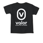 Valor Christian Academy, a Black Comfort Colors Youth Tee (back-view)