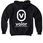 Valor Christian Academy, a Black Softstyle Youth Pullover Hoodie (back-view)