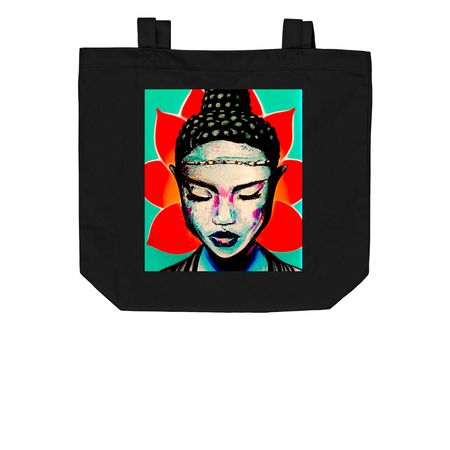 Saint Fleur, a Black Organic Cotton Tote Bag