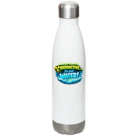 Radioactive water?!, a White Stainless Steel Water Bottle