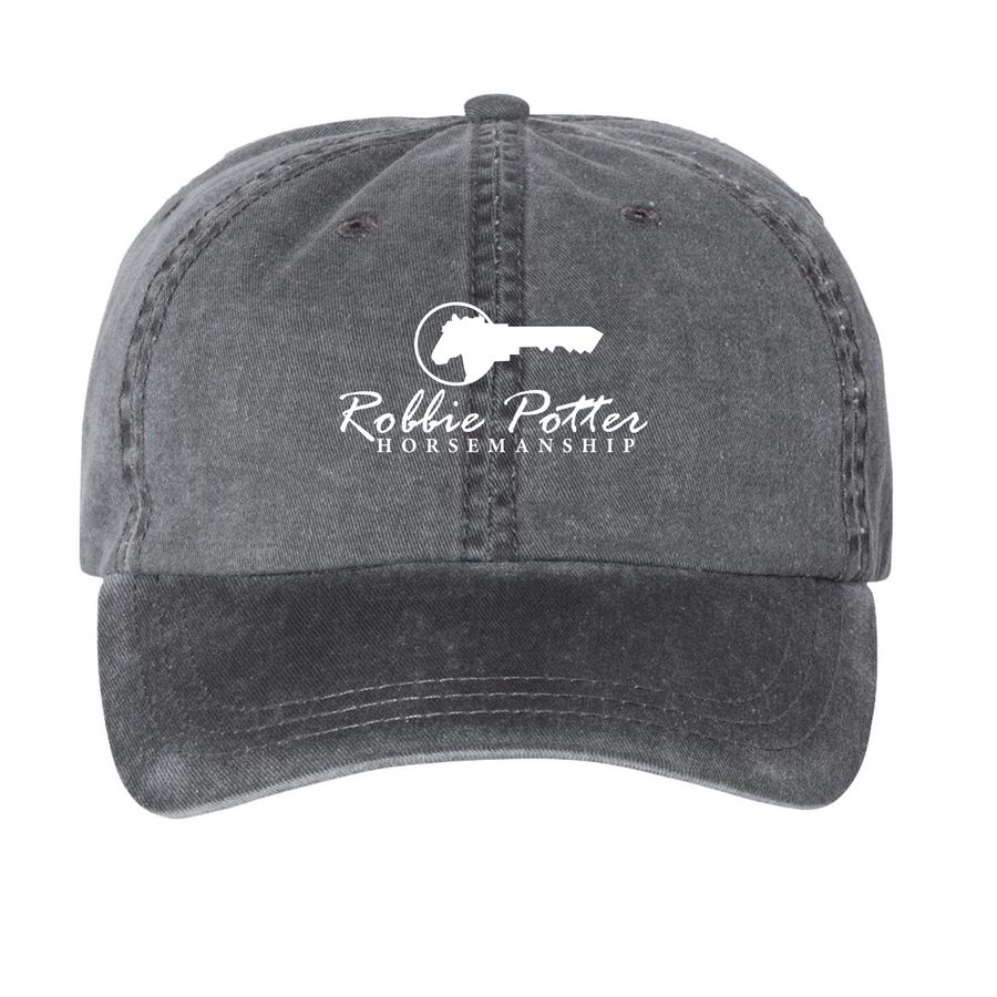 RPH Logo Caps, a Black Printed Pigment Dye Baseball Cap