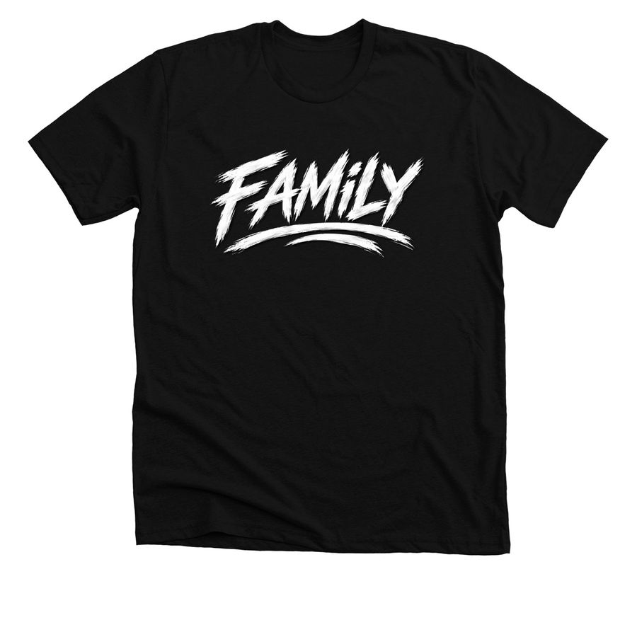 Family Tee/Crewneck/Men & Women Muscle Tee, a Solid Black Blend Premium Unisex Tee