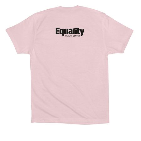 "Love Yourself, Check Yourself" Tees, a Soft Pink Premium Cotton Tee (back-view)