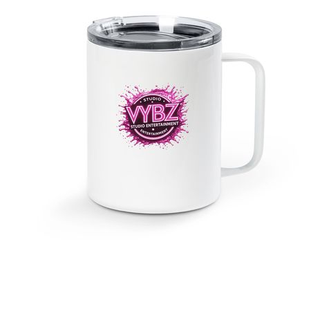 VYBZ STUDIO, a White Stainless Steel Travel Mug