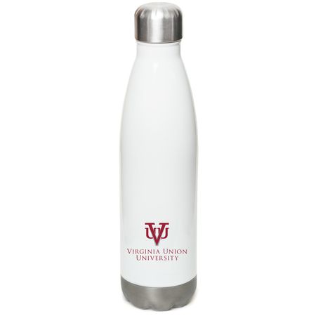Excellence, Reimagined., a White Stainless Steel Water Bottle (back-view)