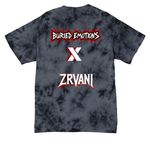 ZRVANI & Buried Emotions Insidious design, a Black Crystal Tie Dye Tee (back-view)