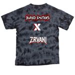 ZRVANI & Buried Emotions Insidious design, a Black Youth Crystal Tie Dye Tee (back-view)