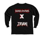 ZRVANI & Buried Emotions Insidious design, a Black Youth Long Sleeve Tee (back-view)