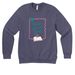 Read a Banned Book, a Heather Navy Premium Raglan Crewneck Sweatshirt