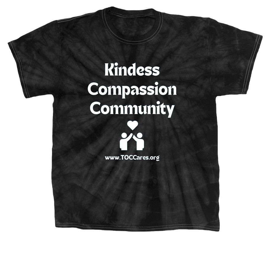 Kindness Compassion Community Tye Dye, a Black Classic Tie Dye Tee