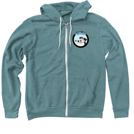 Rage zip hoodie, a Heather Deep Teal Zip Up Hoodie