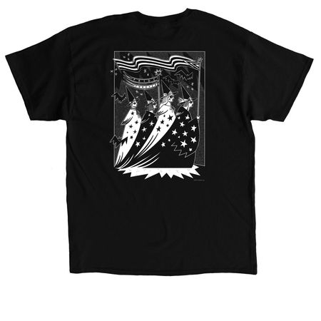 PRIDE FOREVER III (white design on back), a Black Classic Unisex Tee (back-view)