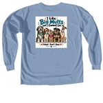 Business on the Front/Party on the Back, a Washed Denim Comfort Colors Long Sleeve Tee (back-view)