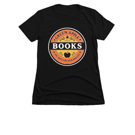 Green Apple Books&nbsp;, a Black Women's Slim Fit Tee