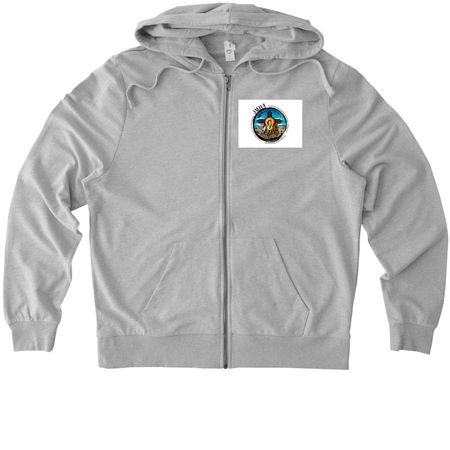 New Mexico Wild Horses, a Granite Grey Heather Allmade Organic French Terry Zip Up Hoodie
