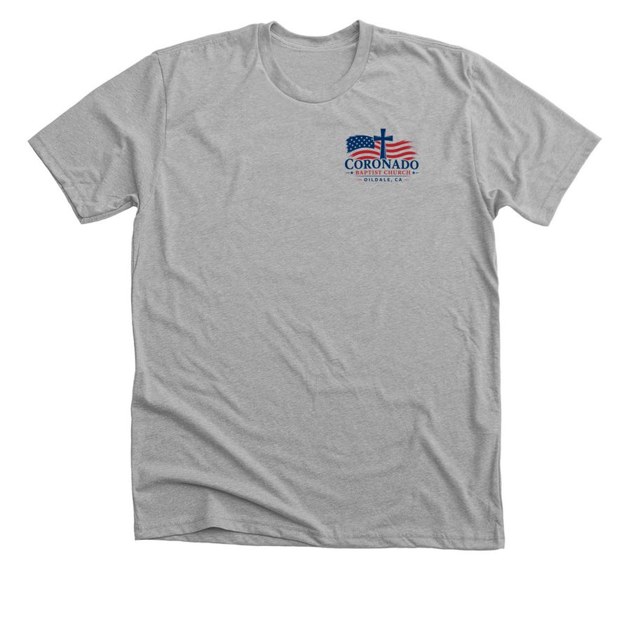Coronado Baptist Church Patriotic Collection, a Athletic Heather Premium Unisex Tee