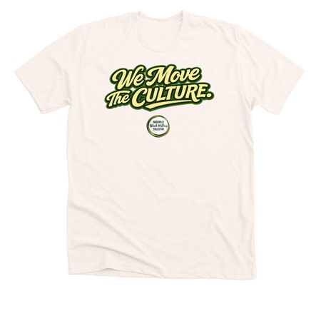 WE MOVE THE CULTURE, a Heather Natural Premium Unisex Tee