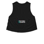 Carl's Not A Mess, a Solid Black Blend Women?s Cropped Racerback Tank (back-view)