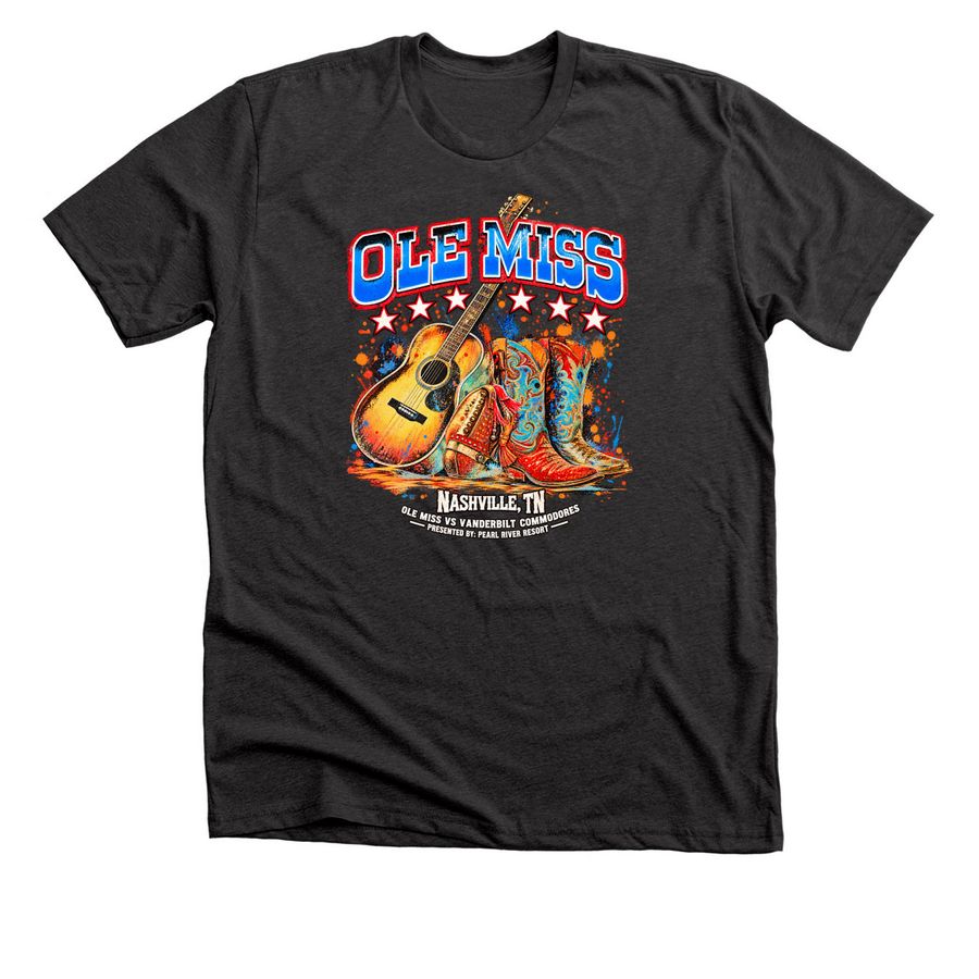 Official Ole Miss Rebels Vs. Vanderbilt Commo, a Dark Grey Heather Premium Unisex Tee