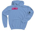 I Work For My Cats, a Carolina Blue Youth Pullover Hoodie (back-view)