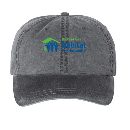 Habitat Logo Hats, a Black Printed Pigment Dye Baseball Cap