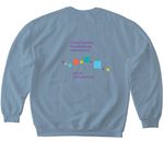 Service Project Fun, a Stone Blue Softstyle Crewneck Sweatshirt (back-view)