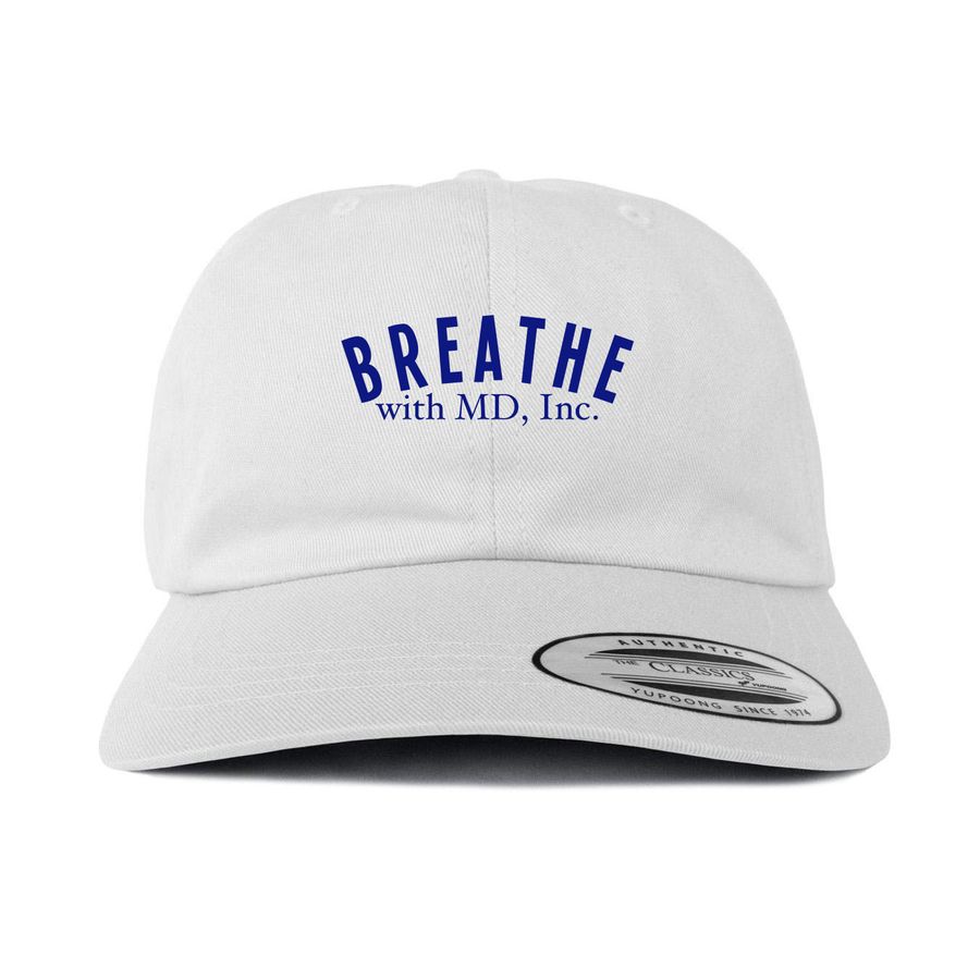 Breathe with MD Logo Baseball Cap, a White Printed Classic Baseball Cap