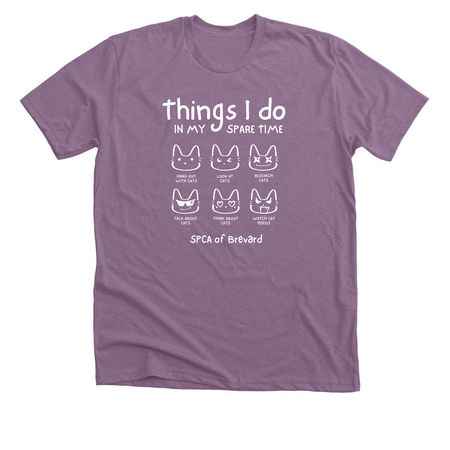 Things I Do In My Spare Time, a Heather Purple Premium Unisex Tee