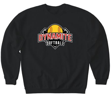 Dynamite Softball, a Black Softstyle Crewneck Sweatshirt