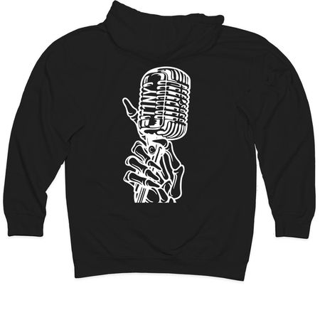 T1NYontheMIC, a Black Midweight Pullover Hoodie (back-view)