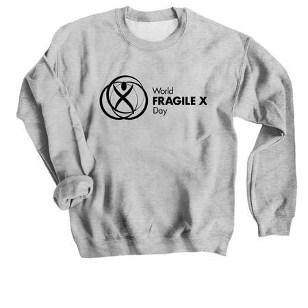 2026 World Fragile X Day Black Logo_&nbsp;, a Sport Grey Crewneck Sweatshirt