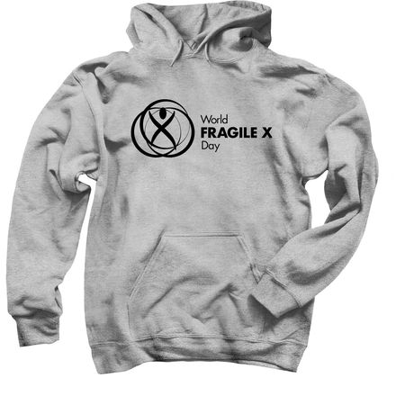 2026 World Fragile X Day Black Logo_&nbsp;, a Sport Grey Pullover Hoodie