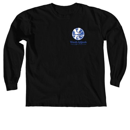 Waub Ajijaak Press & Foundation Clothing, a Black Comfort Colors Long Sleeve Tee