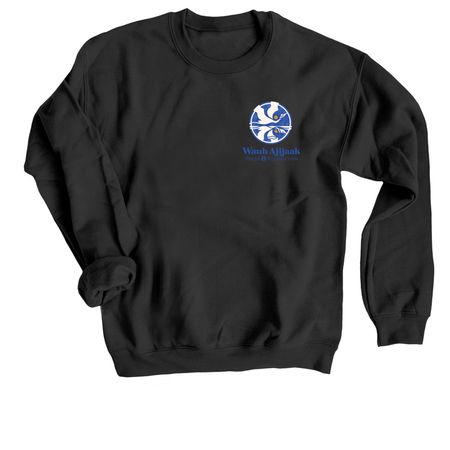 Waub Ajijaak Press & Foundation Clothing, a Black Crewneck Sweatshirt