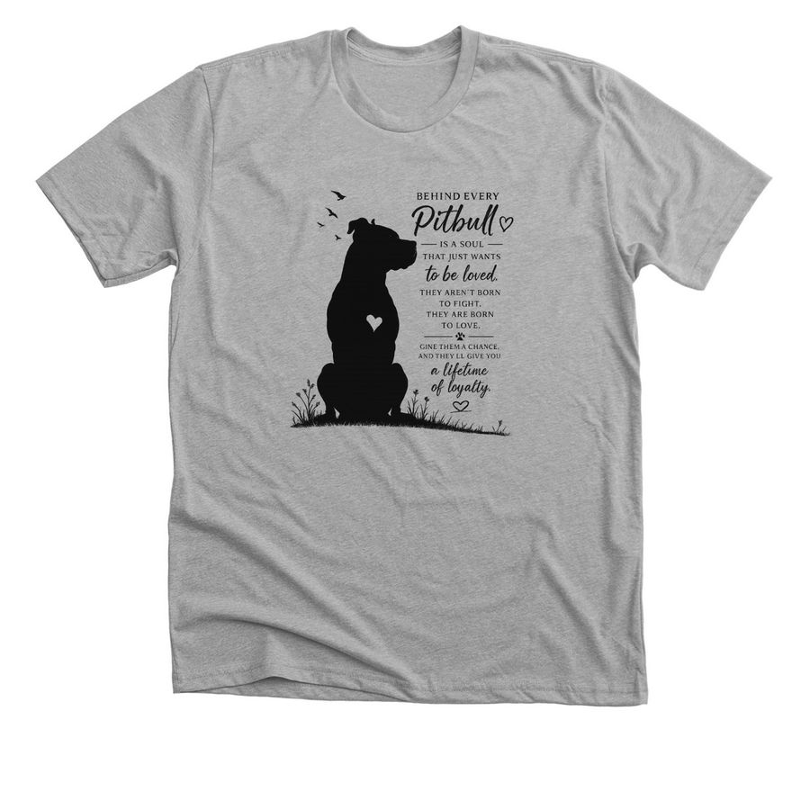 Pitbull Love ?, a Athletic Heather Premium Unisex Tee