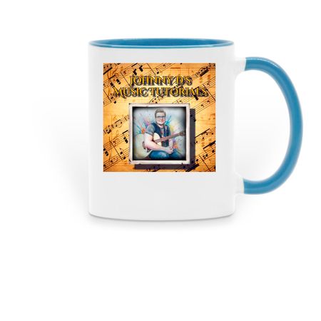 Johnny D's Music Tutorials - Mugs!, a Light Blue Two-Tone Ceramic Mug